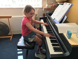 Jasmine tinkering on the keyboard