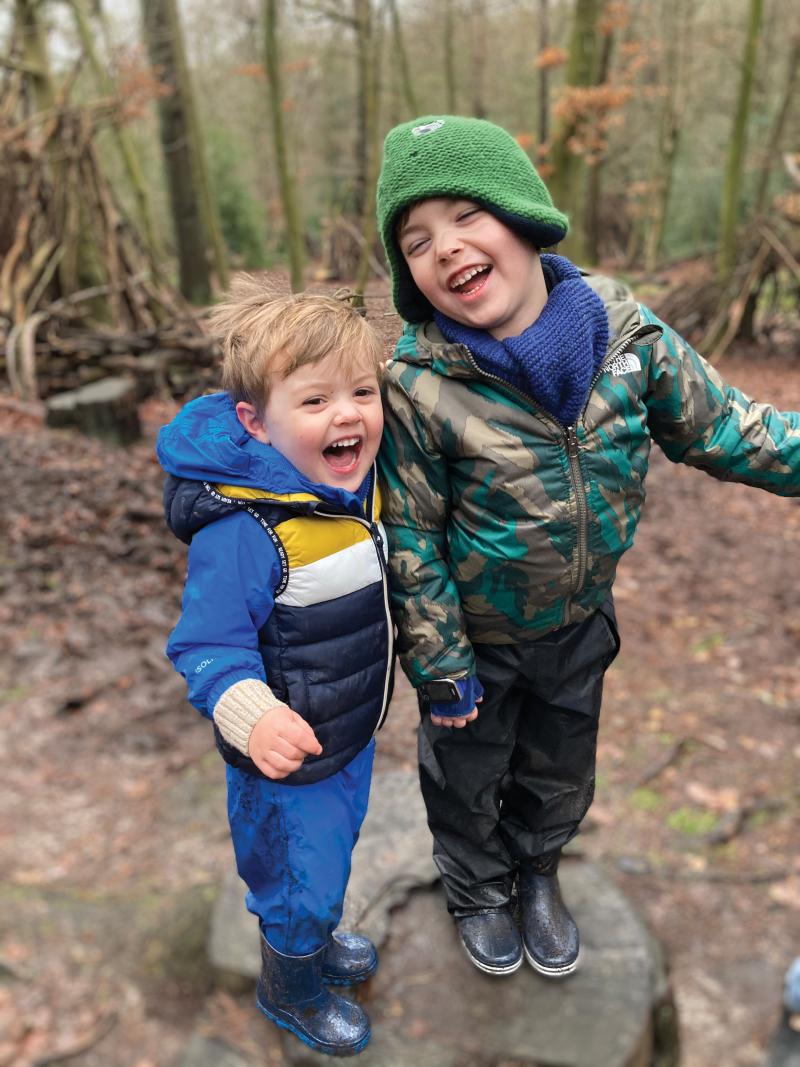 Ezra on a walk in the woods