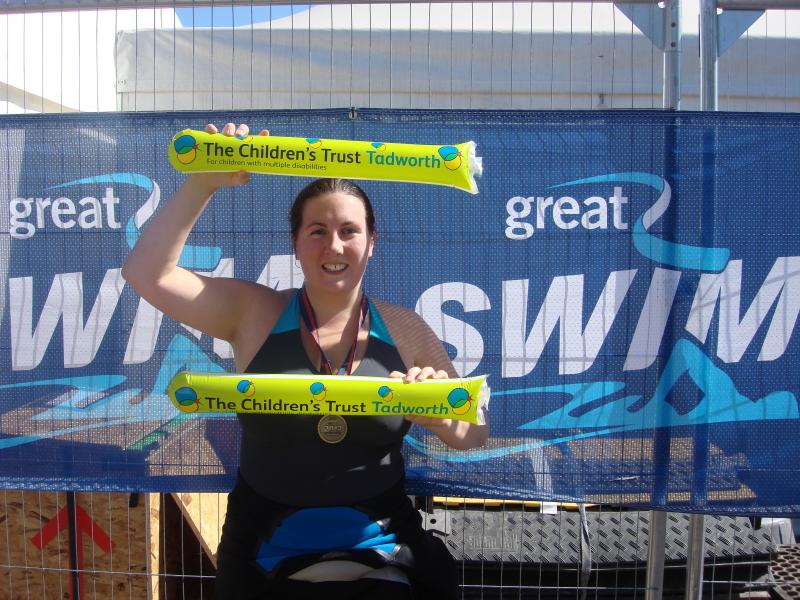 Jade at a charity swim