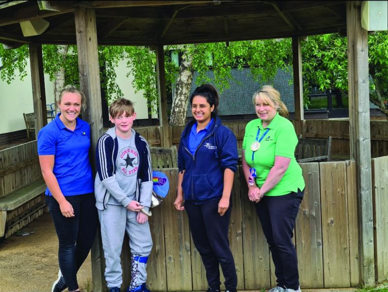 Marli with some of his rehab team at The Children's Trust