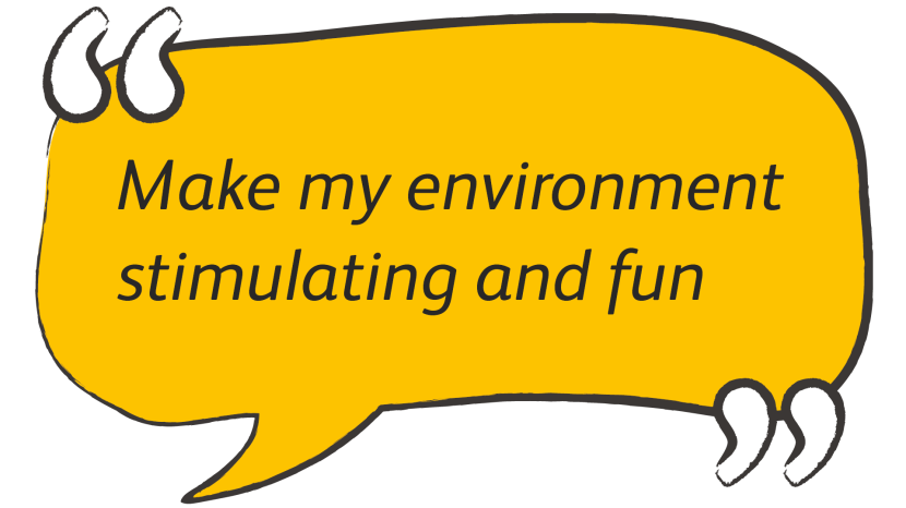 Pupil charter quote "Make my environment stimulating and fun".